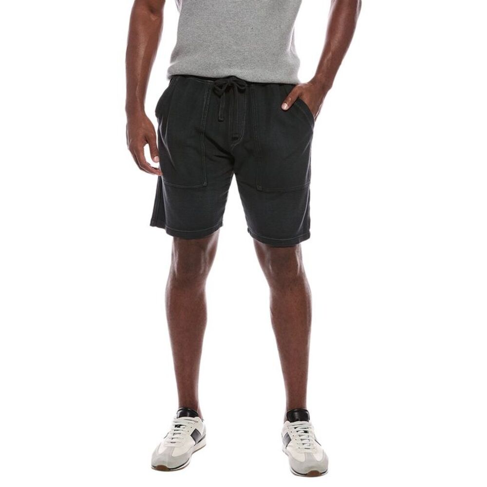 Atm Anthony Thomas Melillo Mens  Pique Patch Pocket Short, Black
